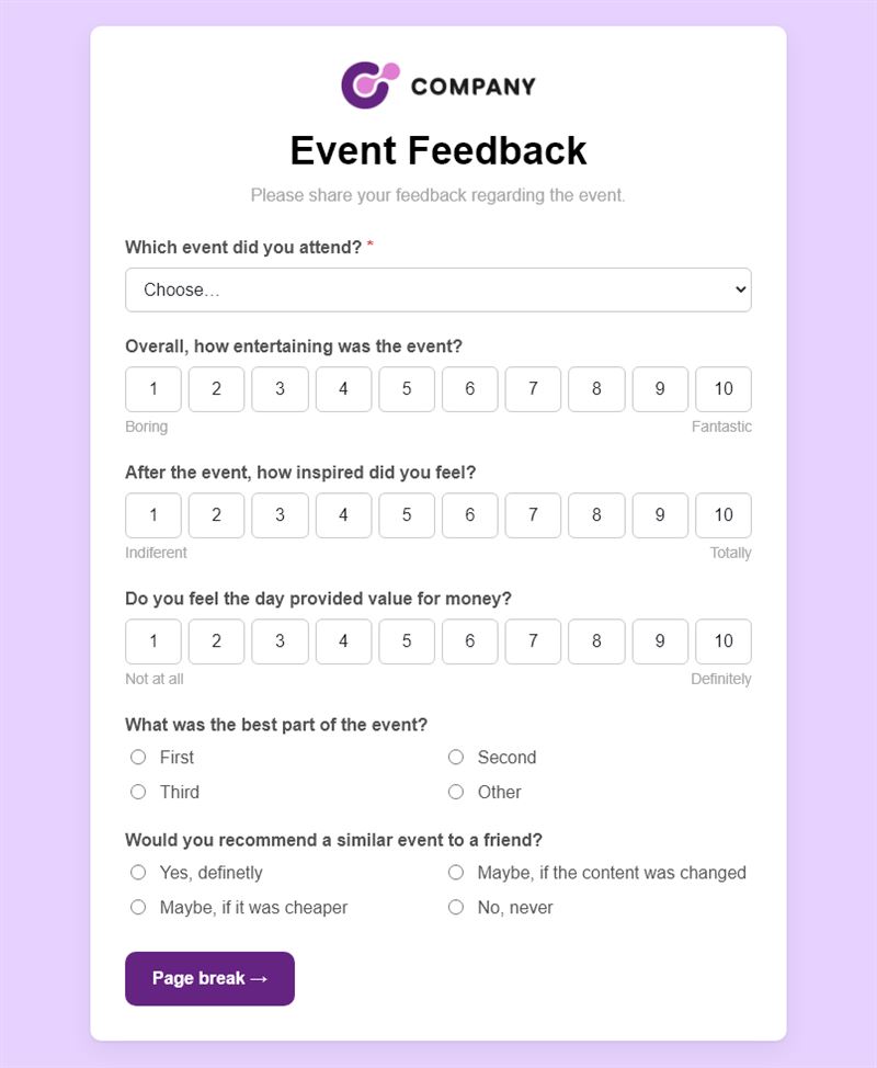 Event Feedback Survey