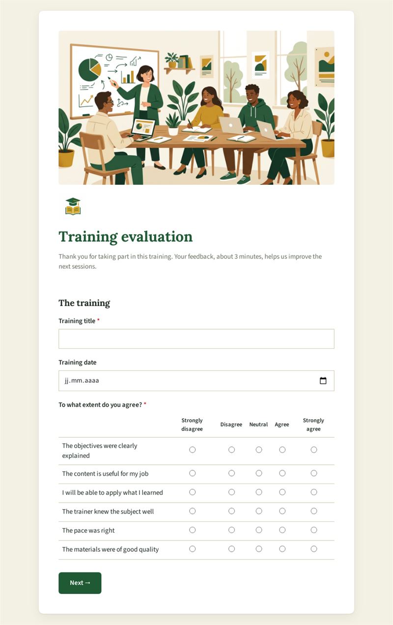 Training evaluation