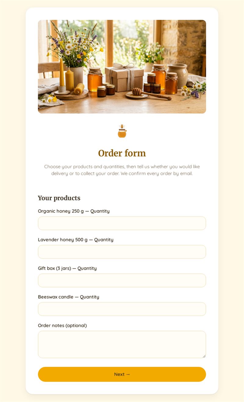 Order form