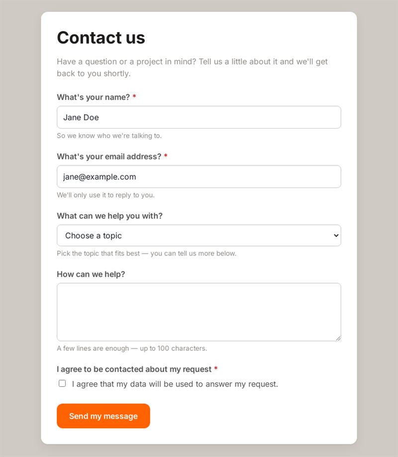 Contact and Inquiry Form 02