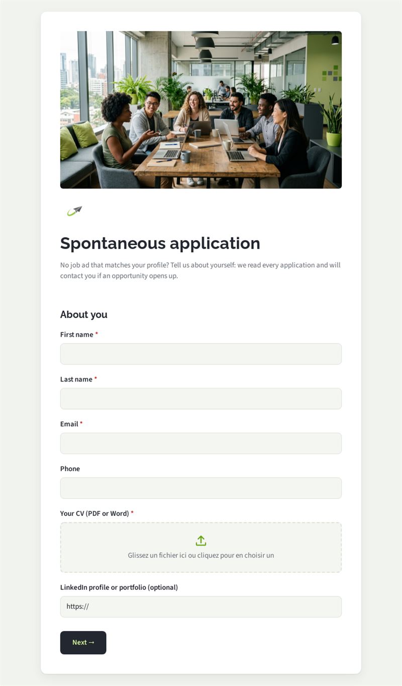 Spontaneous application