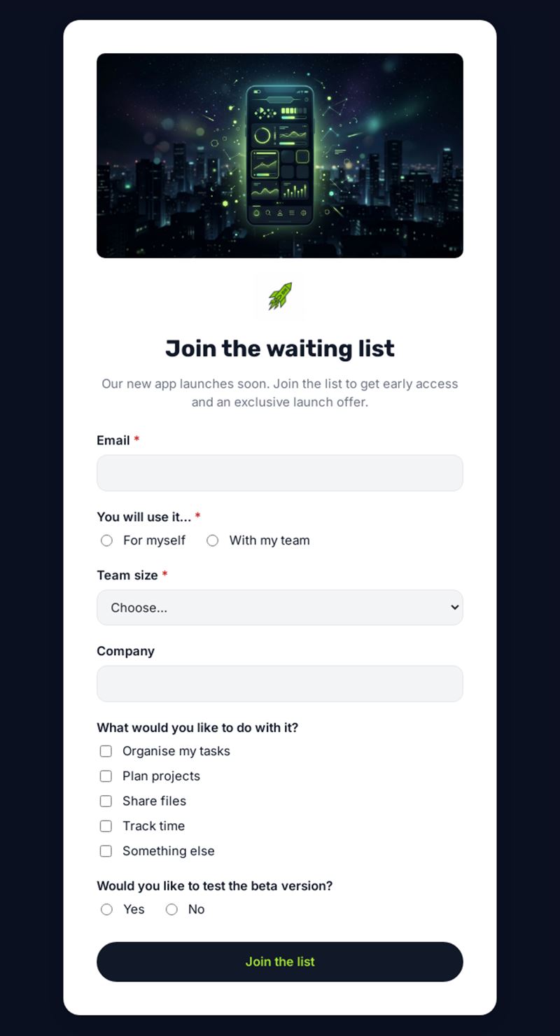 Join the waiting list
