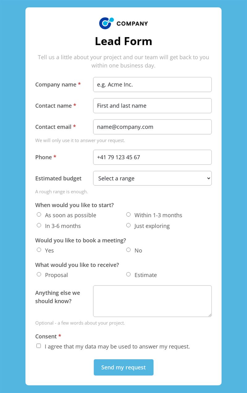 Lead Capture Form