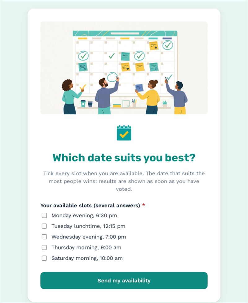 Which date suits you best?