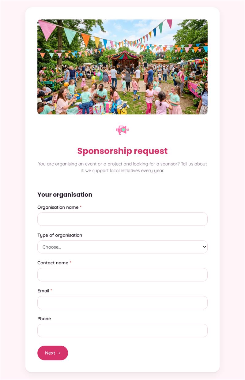 Sponsorship request