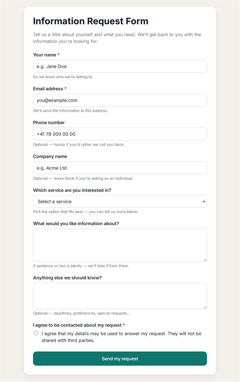 Information Request Form