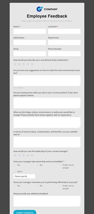 Employee Feedback Form