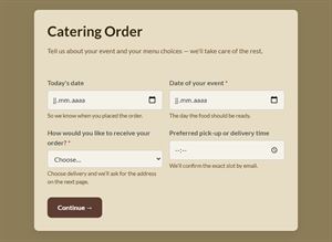 Catering Order Request Form