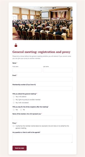 General meeting: registration and proxy
