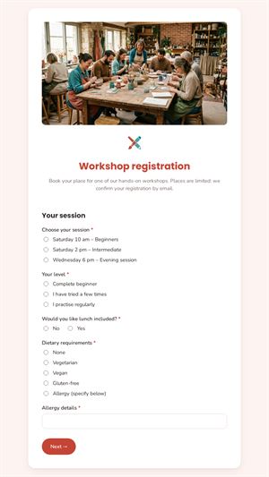Workshop registration