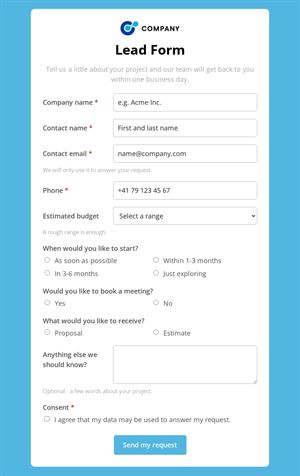Lead Capture Form