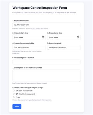 Workspace Inspection Checklist Form