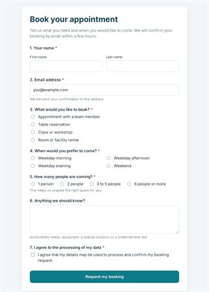 Booking & Reservation Request