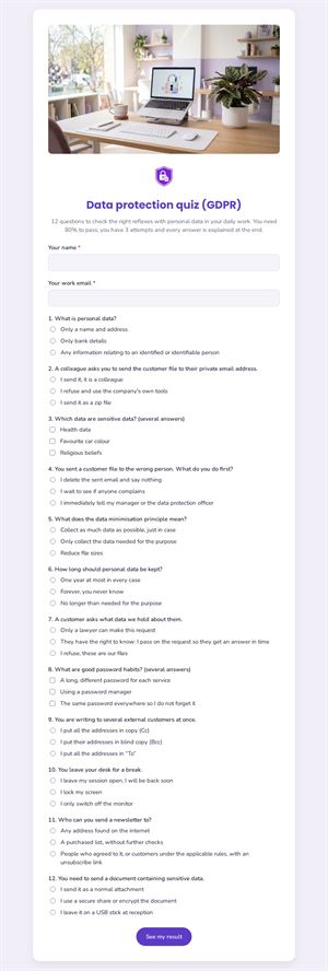 Data protection quiz (GDPR)