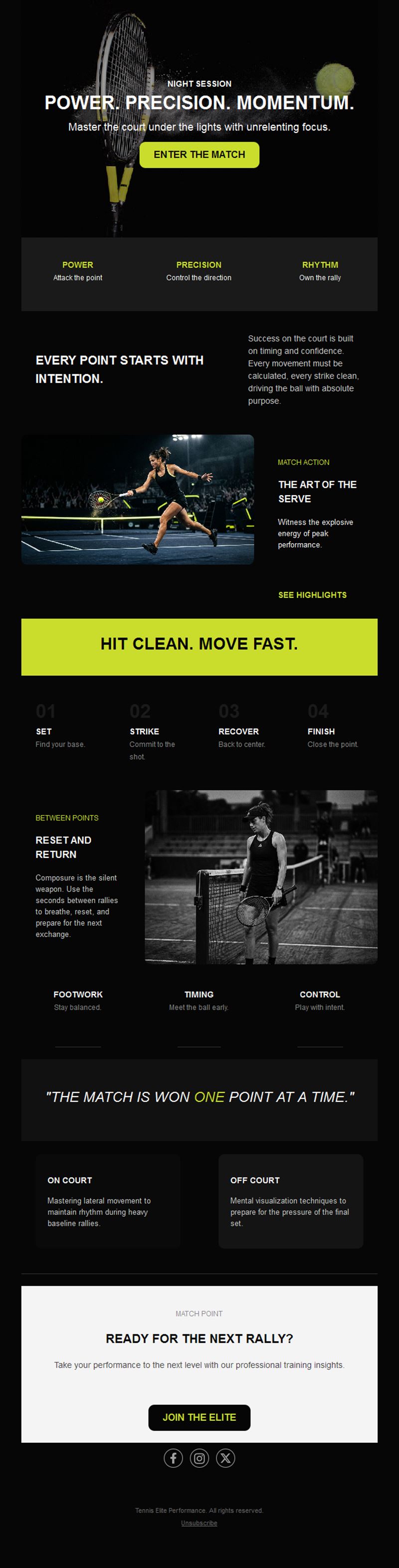 Night session tennis match email