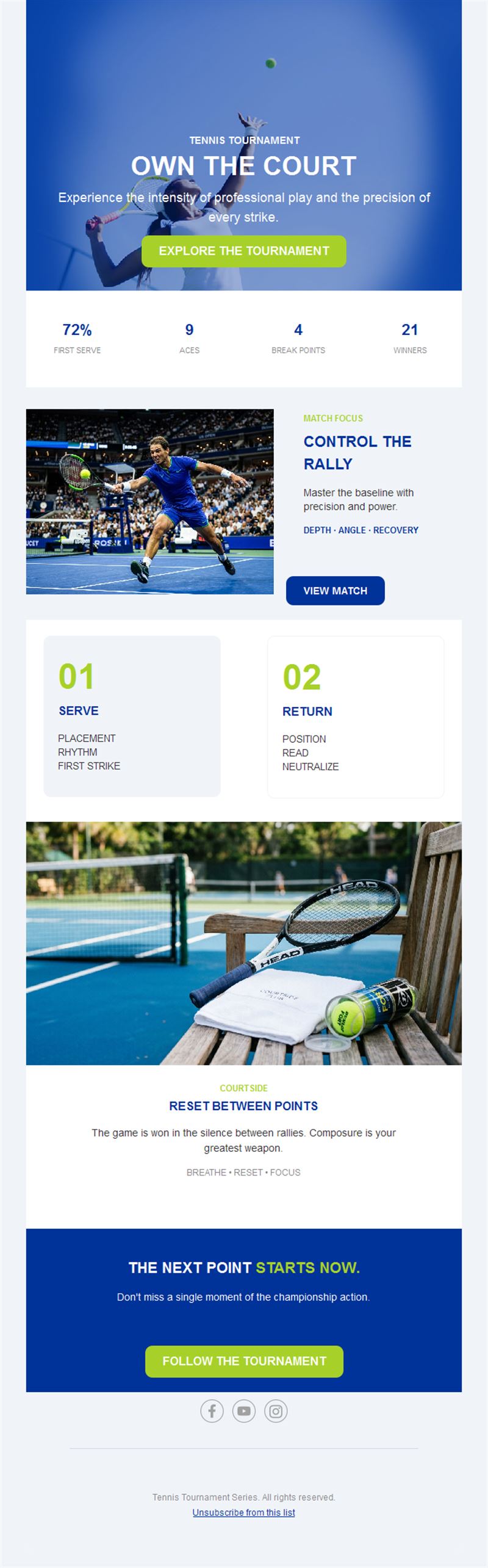 Blue tennis tournament newsletter