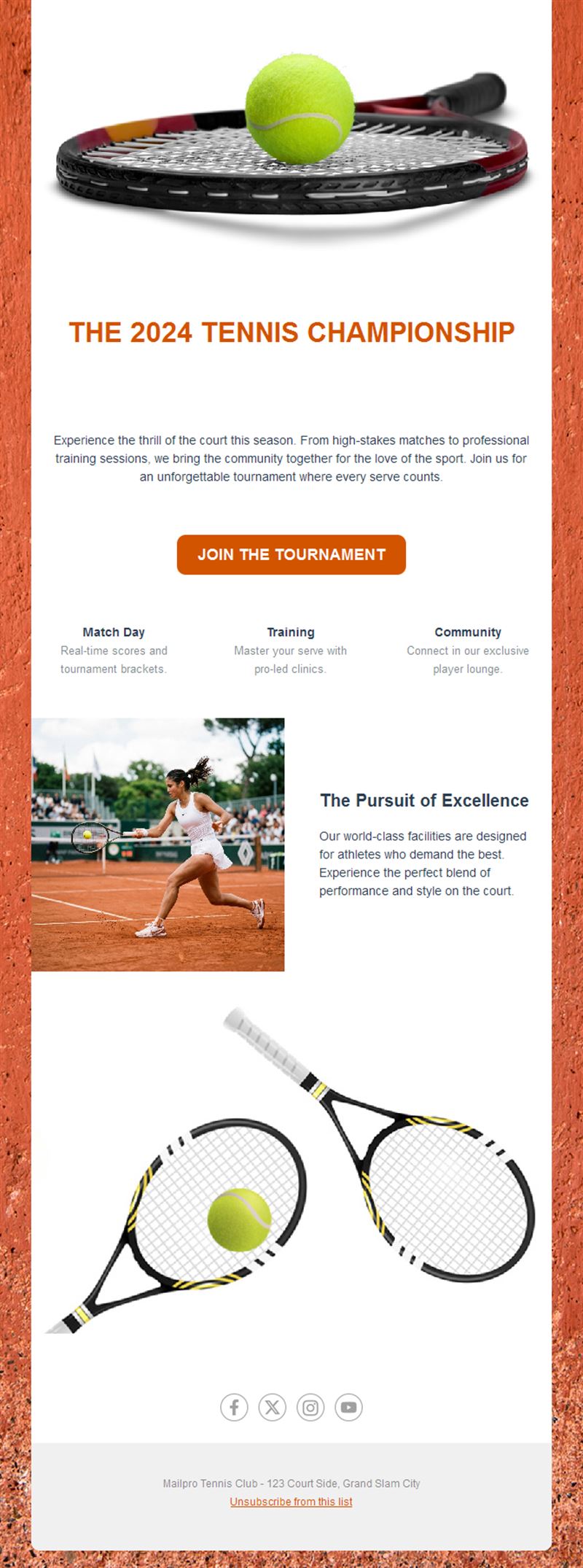 Clay court tennis championship email
