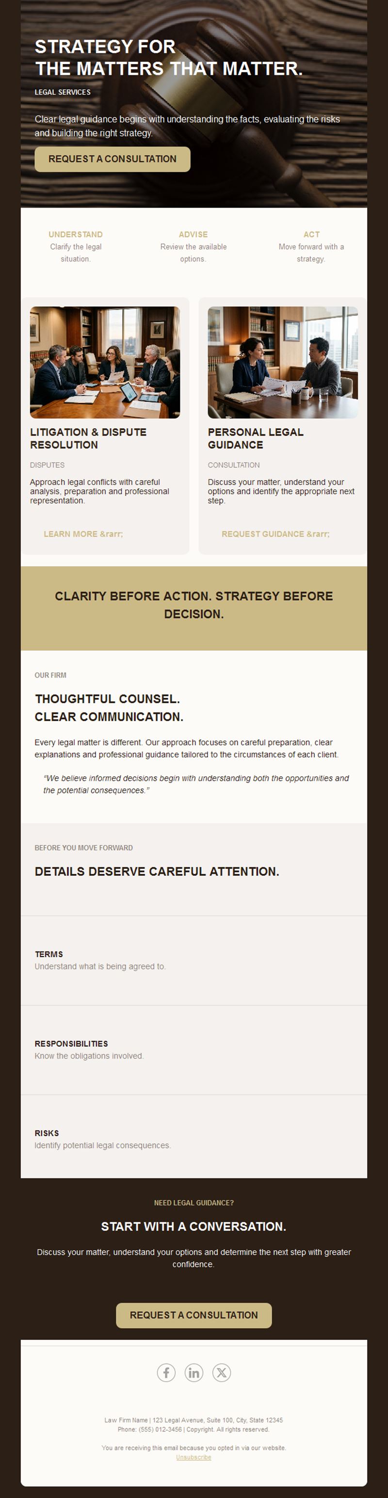 Litigation law firm newsletter template