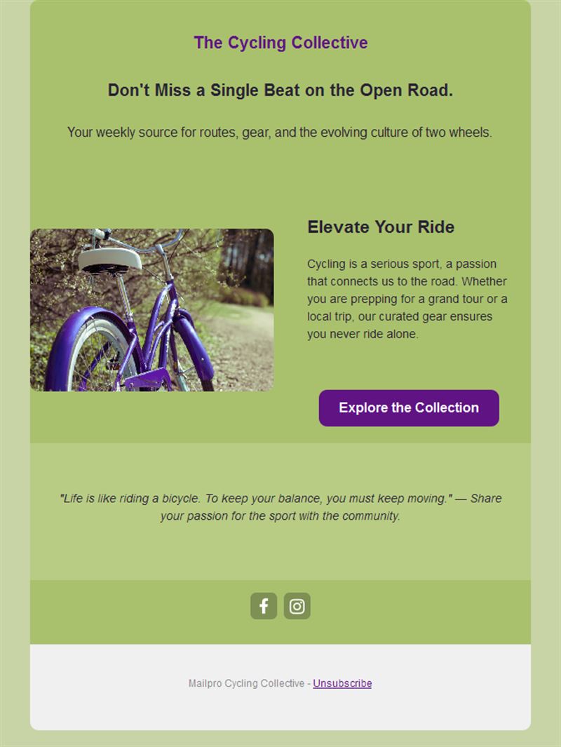 Cycling club weekly newsletter template