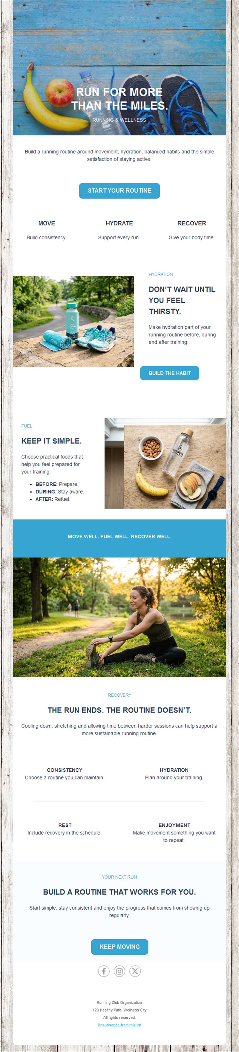 Running and wellness tips newsletter