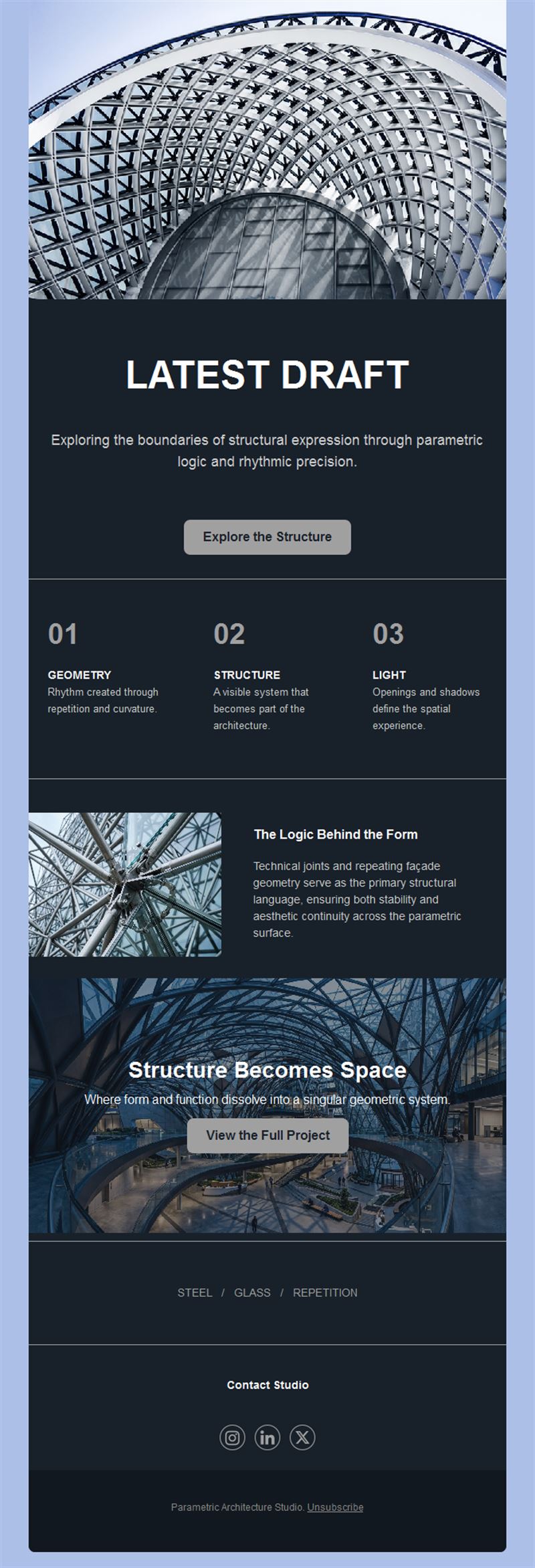 Parametric architecture project newsletter