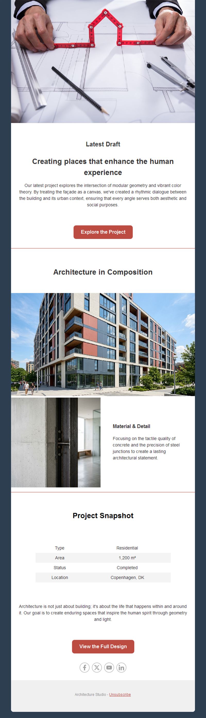 Residential architecture project newsletter