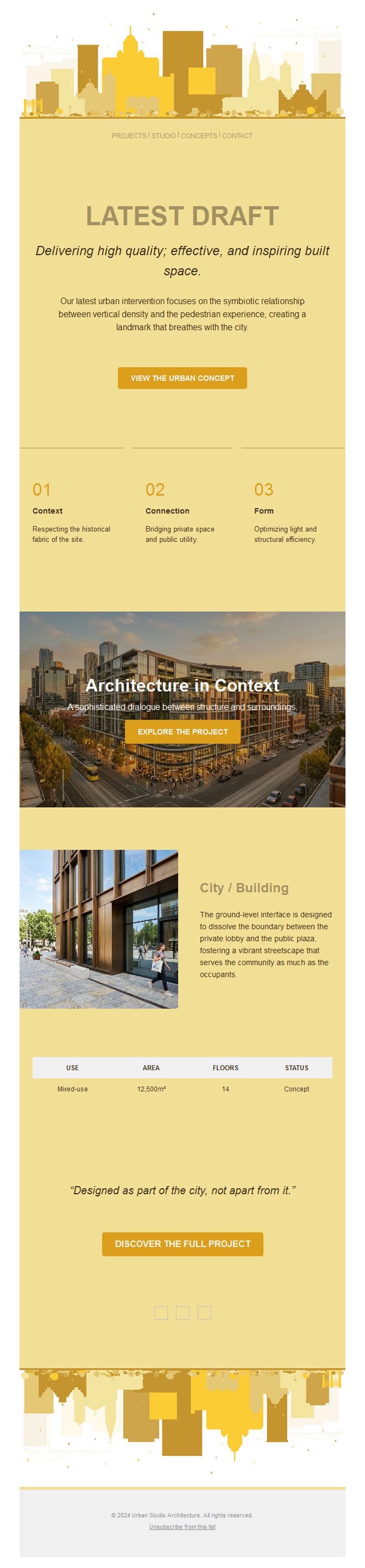 Urban architecture concept newsletter