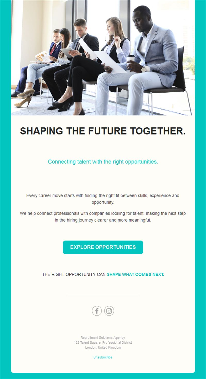 Talent recruitment agency email