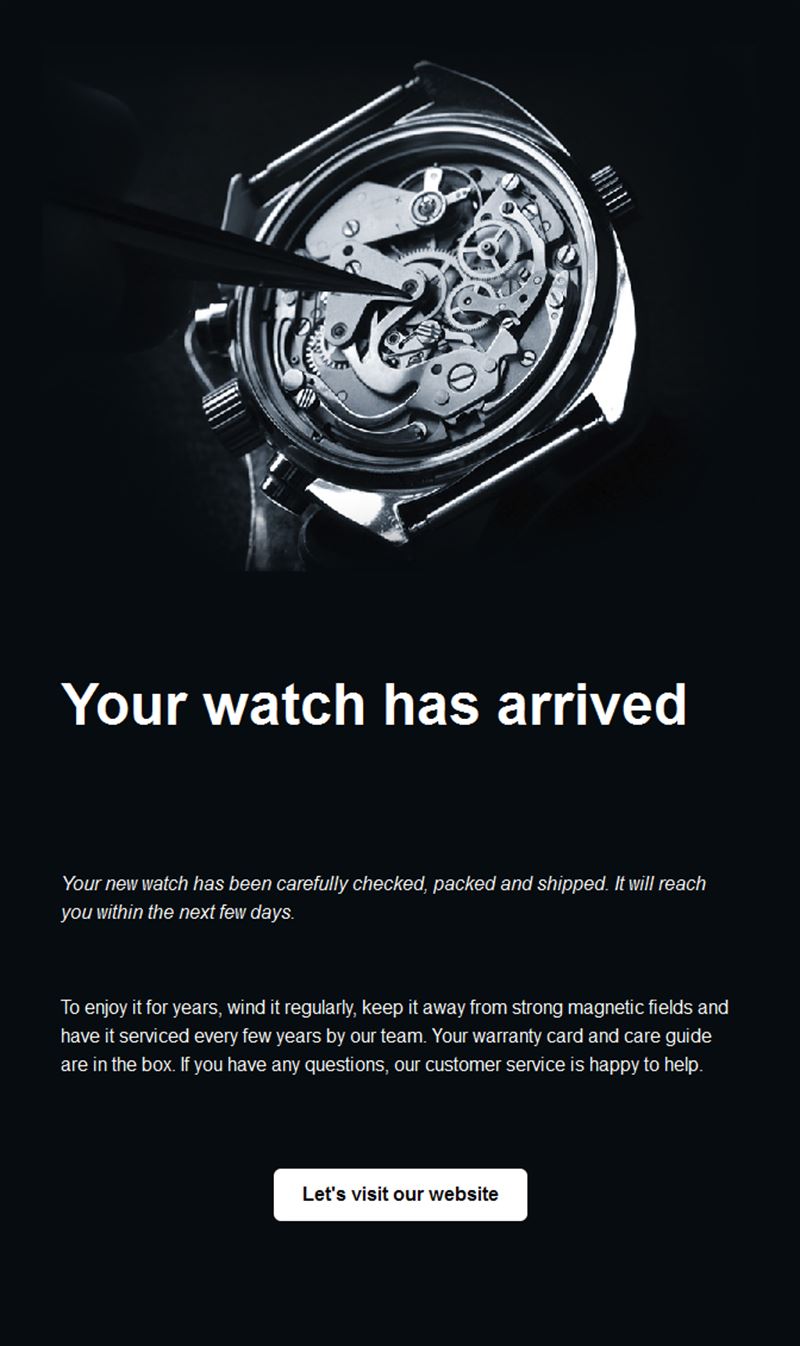 Black watch has arrived email
