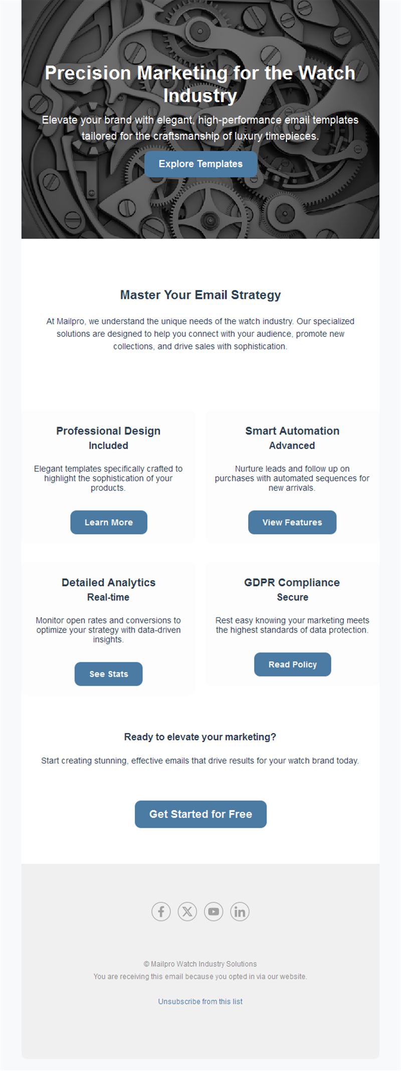 Watch industry email marketing features