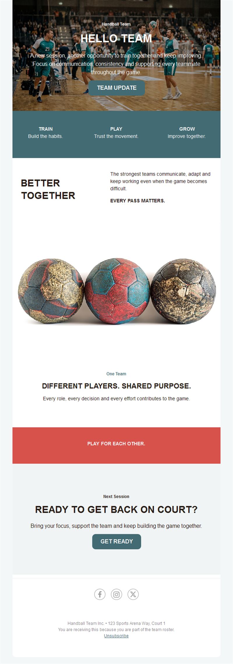 Handball team spirit newsletter