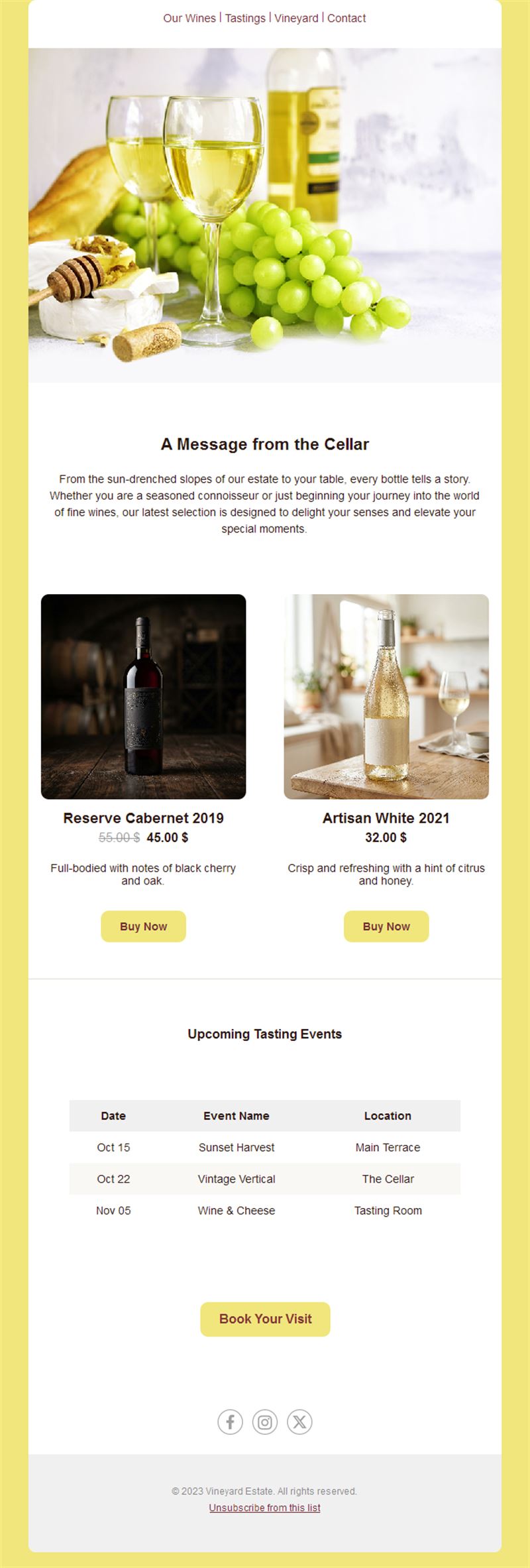 White wine and tasting events email