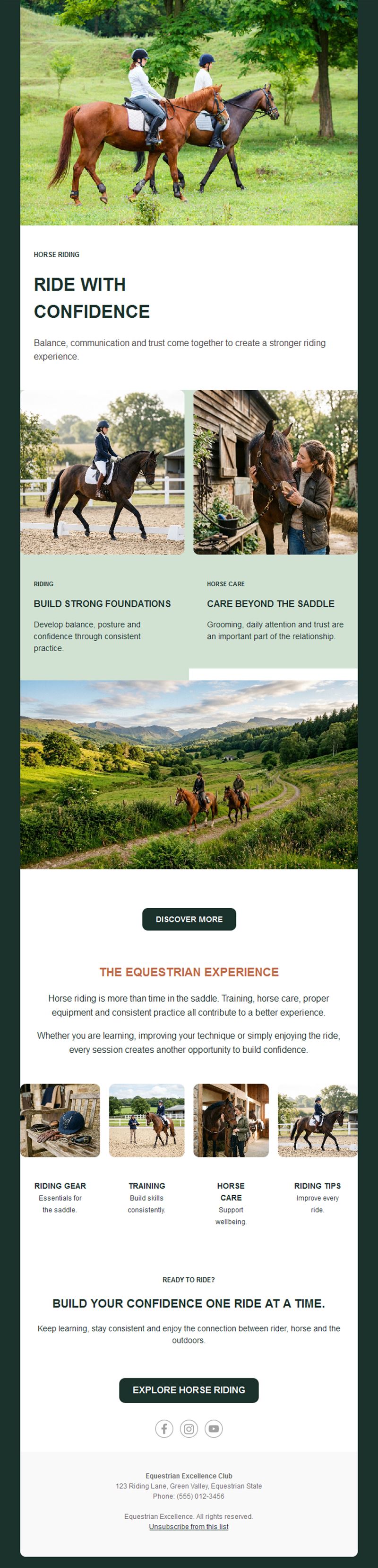 Horse riding club newsletter template