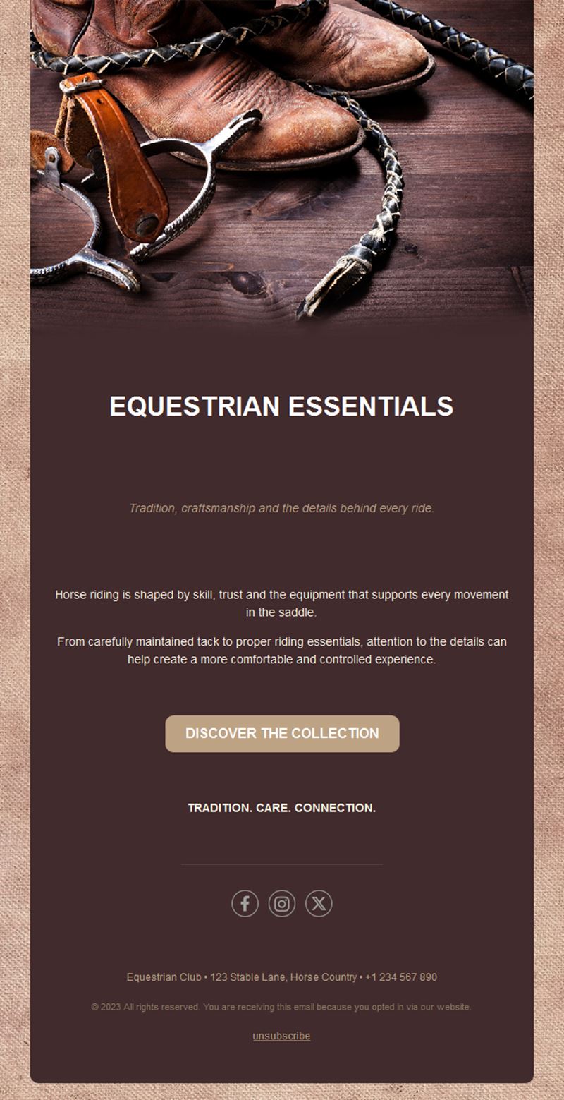 Equestrian shop email template