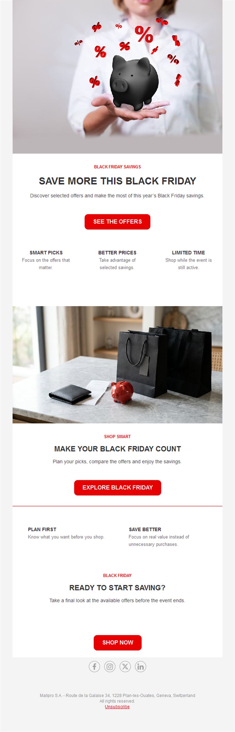Black Friday savings tips email template