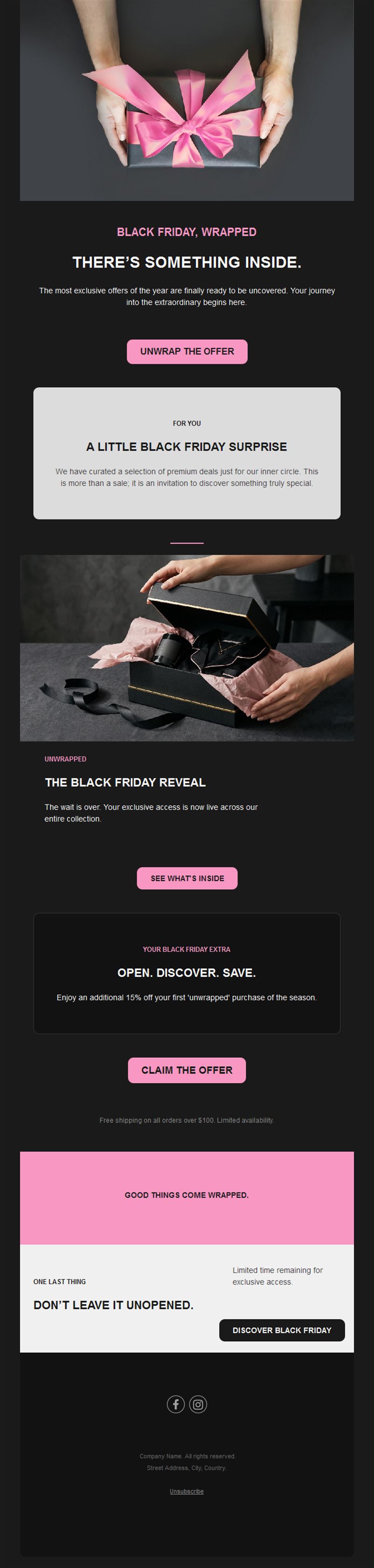 Black Friday surprise offer email template