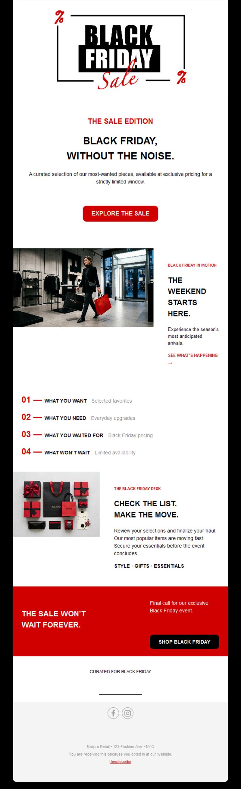 Editorial Black Friday sale email template