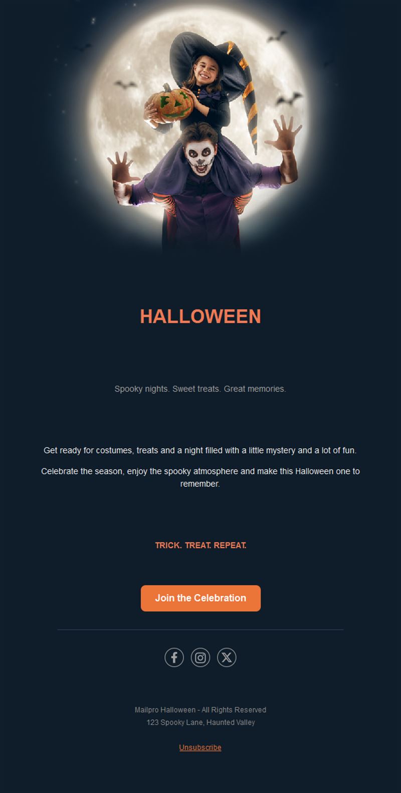 Family Halloween email template