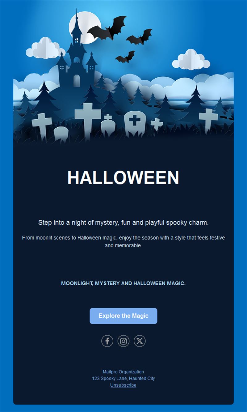 Haunted castle Halloween newsletter template