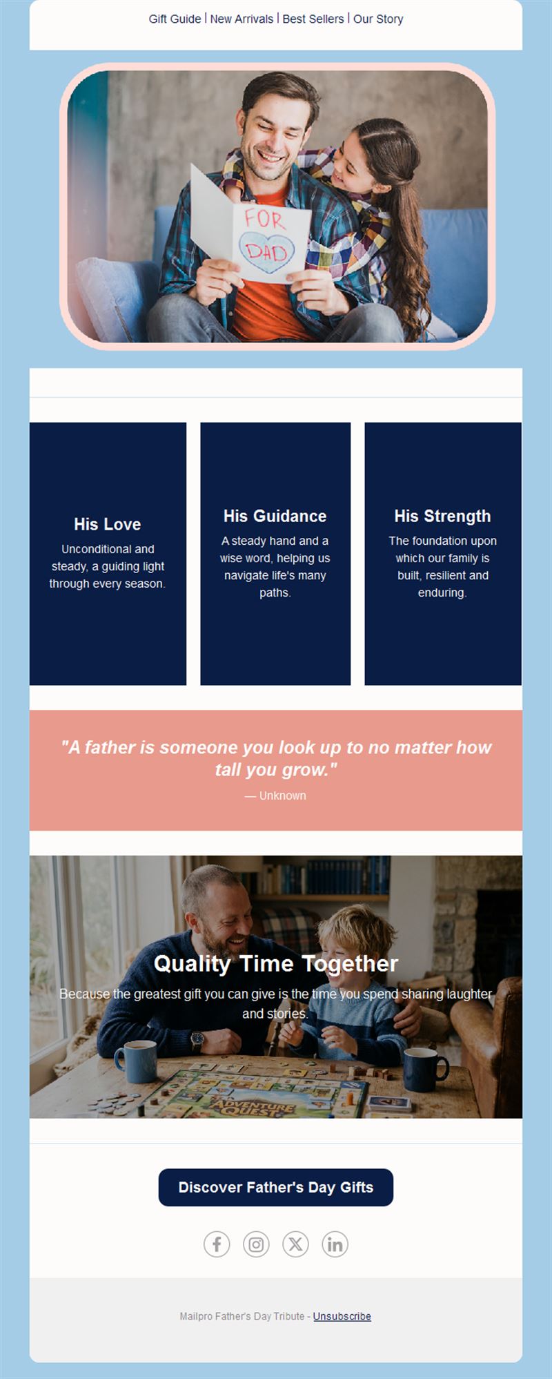 Father's Day quality time email template
