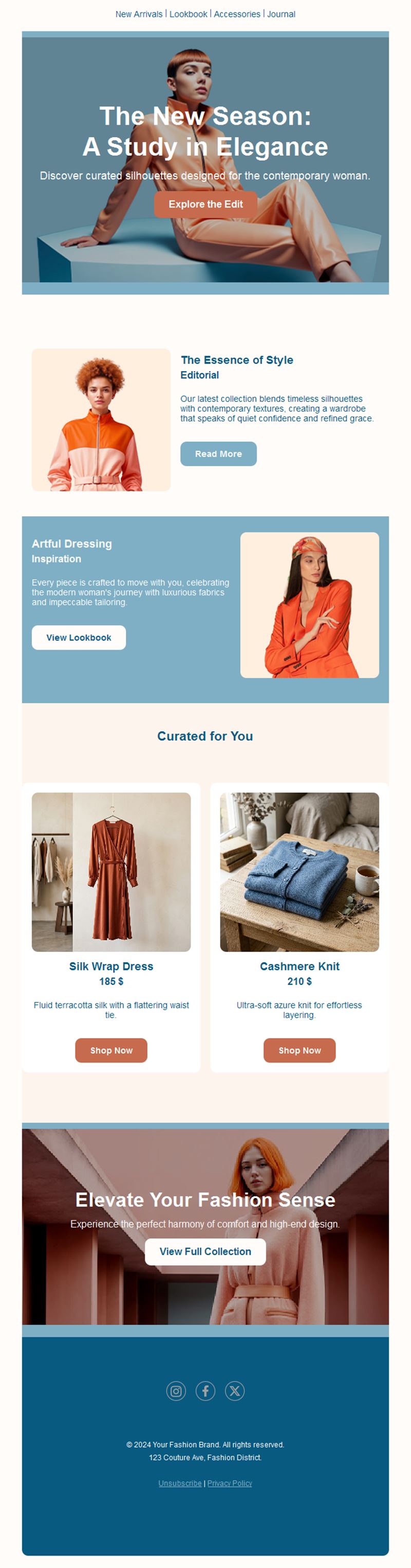 Women's fashion new season email