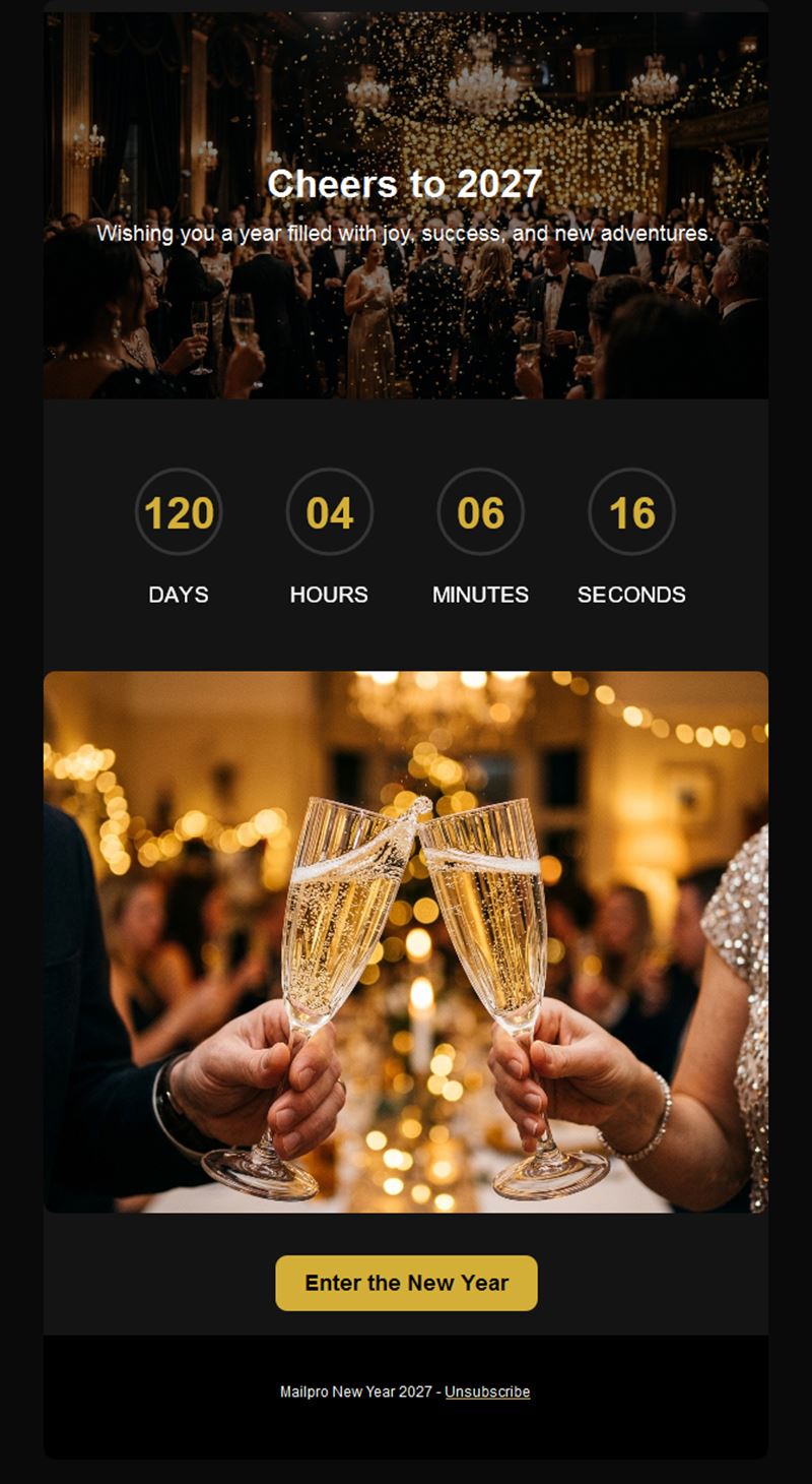 Happy New Year 2027 email template