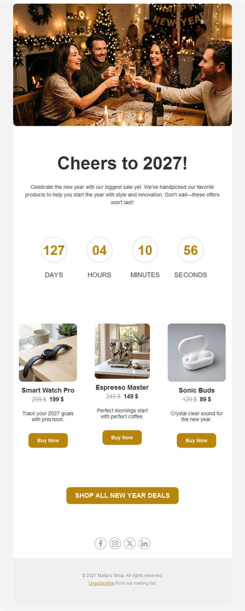 New Year 2027 sale email template