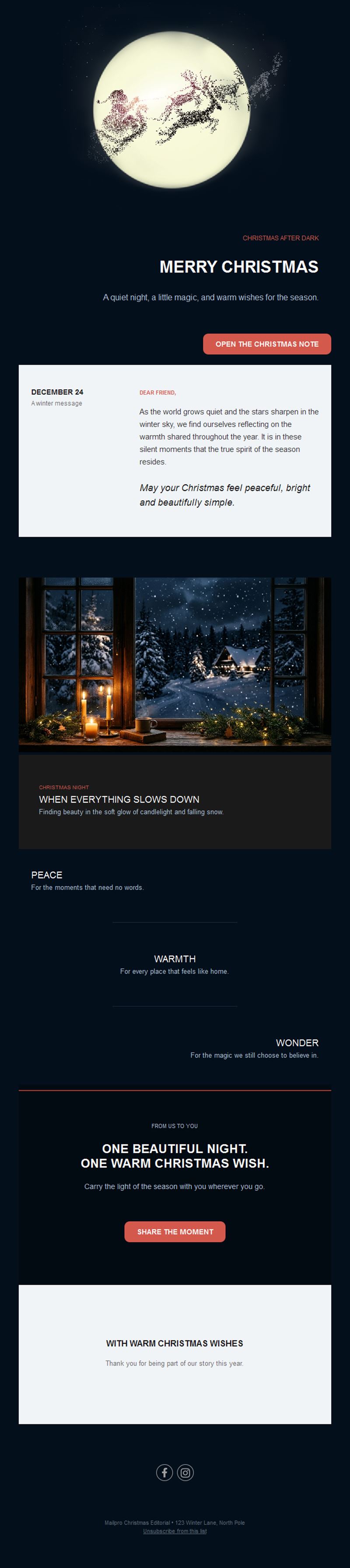 Christmas Eve night greetings email