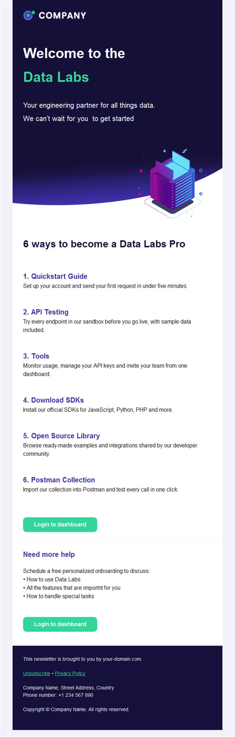 SaaS onboarding welcome email