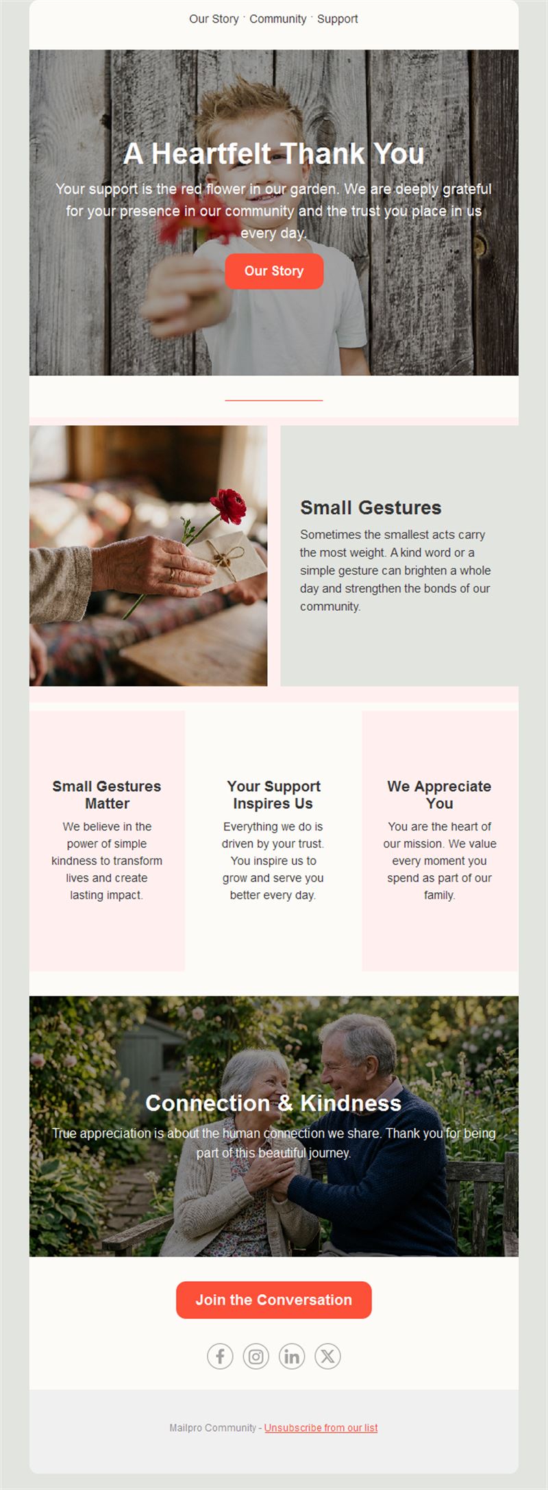 Heartfelt thank-you email template