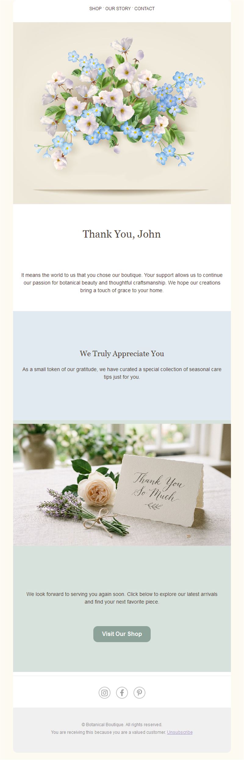 Thank-you for your purchase email template