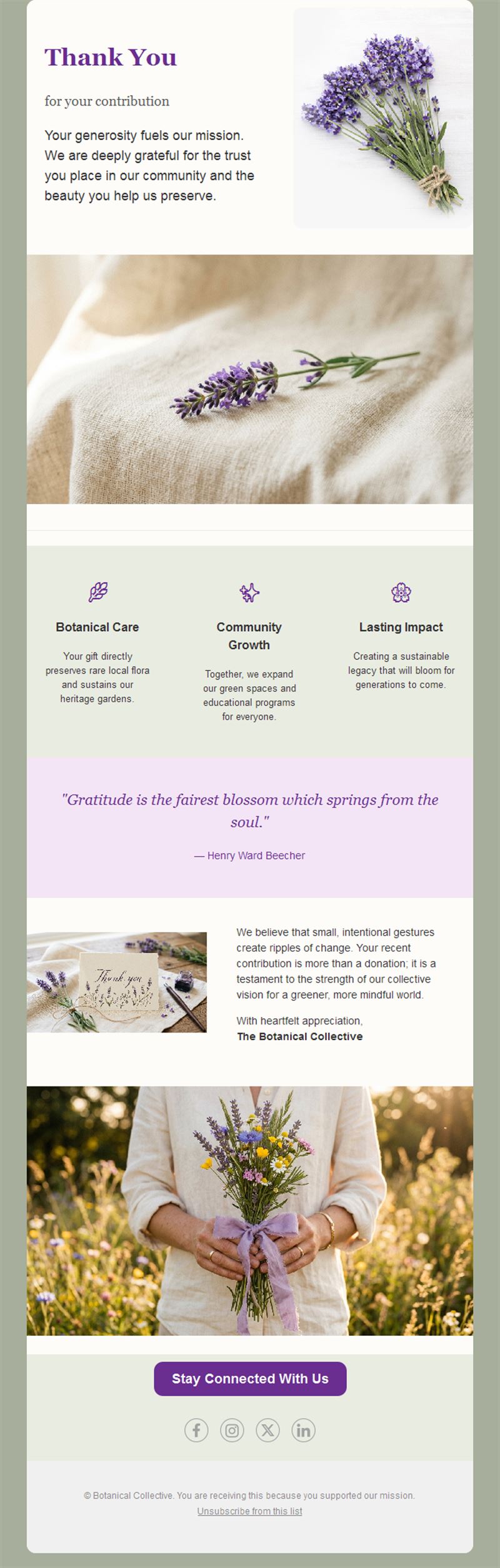 Donation thank-you email template