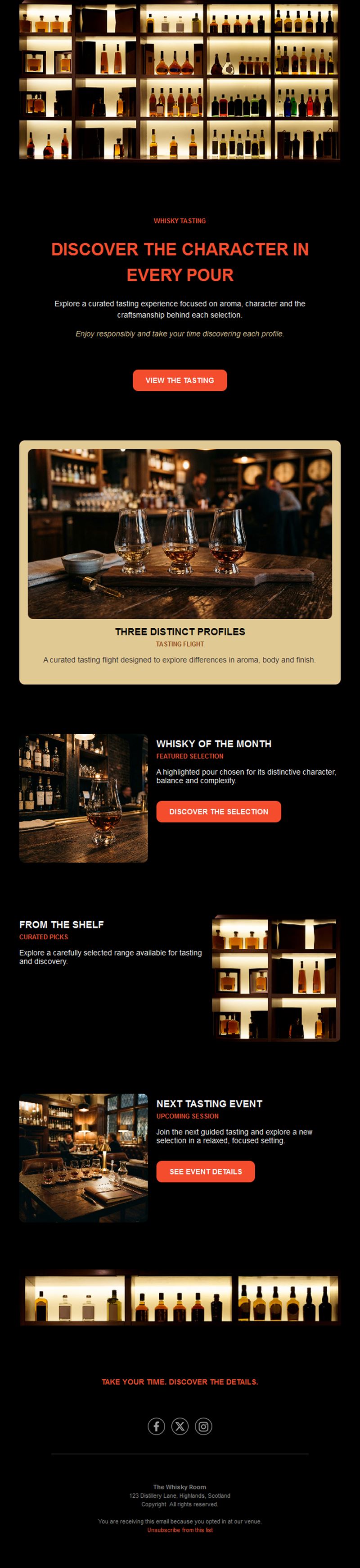 Whisky tasting email template