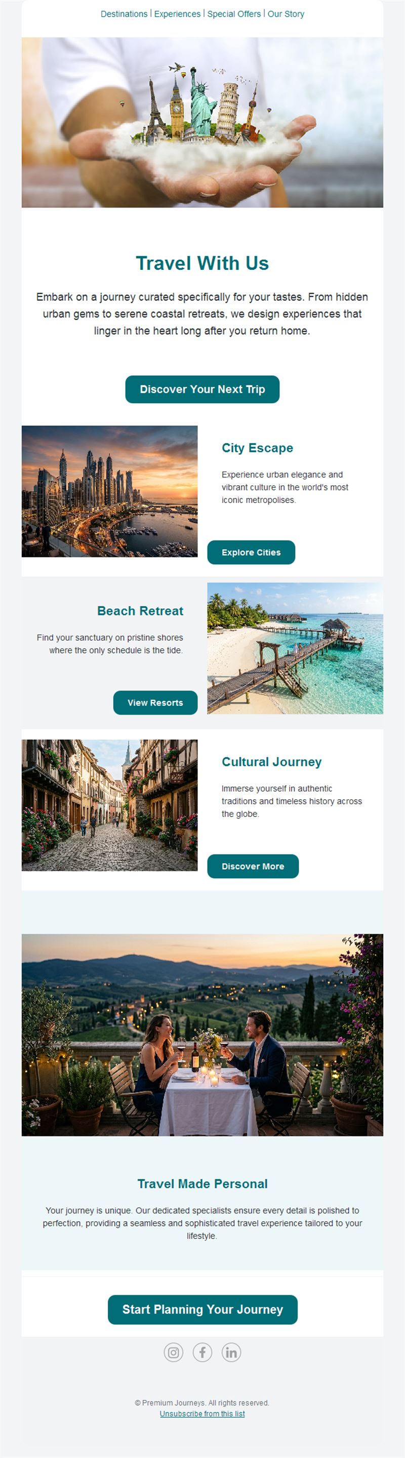 Tailor-made travel agency email